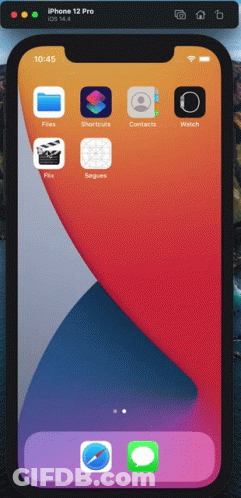 An Iphone 12 Pro Displays The Home Screen With Icons For Shortcuts Contacts And Watch GIF