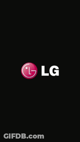 An Lg Logo On A Black Background With A Red Circle GIF