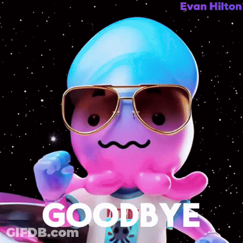 Octopus Wearing Sunglasses Saying Goodbye GIF