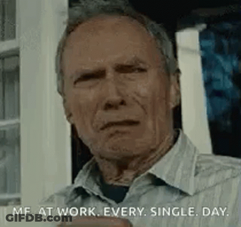 An Older Man Is Standing In Front Of A Window And Making A Funny Face . GIF