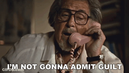 Older Man Talking On Pink Telephone Guilt GIF