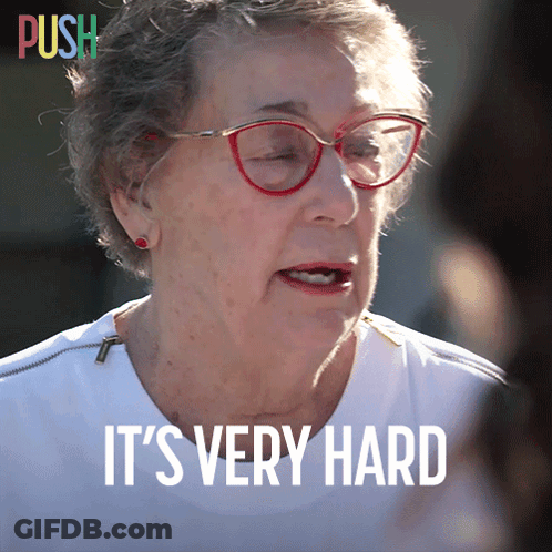 An Older Woman Wearing Glasses Says " It 'S Very Hard " GIF