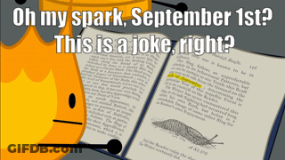An Open Book With The Words Oh My Spark September 1St This Is A Joke Right Written On It GIF