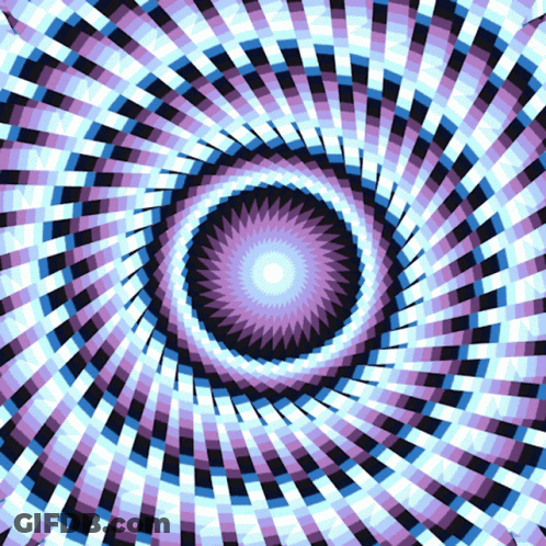 An Optical Illusion Of A Purple And Blue Swirl GIF
