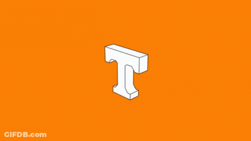 An Orange Background With A White Letter T On It GIF