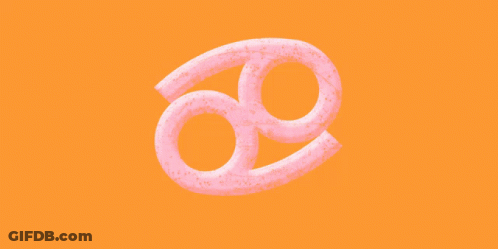 An Orange Background With The Words Cancer Traits Written In White Letters GIF