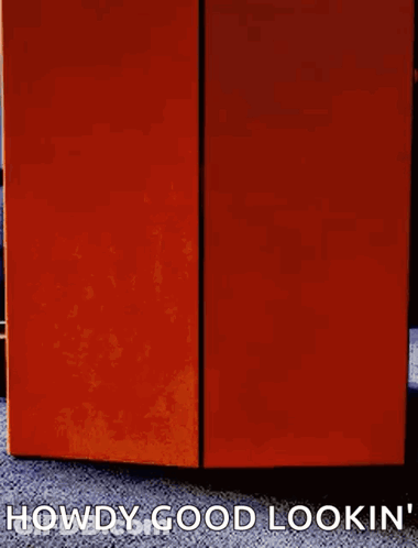 An Orange Box With The Words `` Howdy Good Lookin '' On It GIF