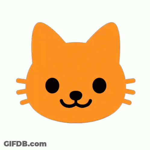 An Orange Cat With Black Eyes And Whiskers Is Smiling GIF