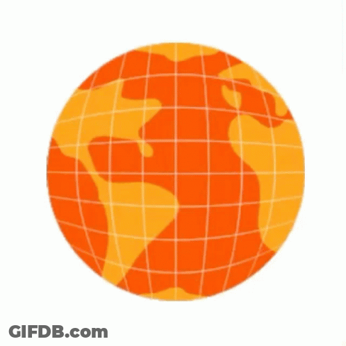 An Orange Globe With Grid Lines Around It GIF