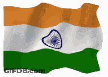 An Orange White And Green Indian Flag Is Waving In The Wind GIF