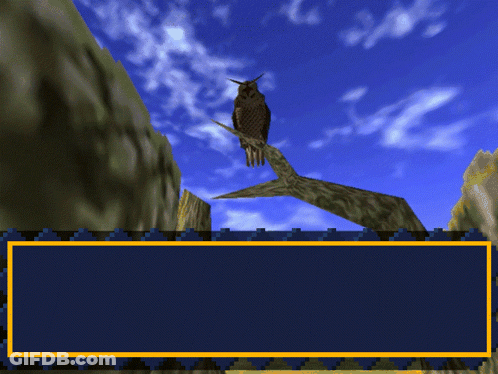 An Owl Is Sitting On A Tree Branch In Front Of A Blue Sky GIF