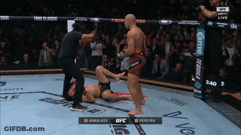 An Ufc Fight Is Being Shown On Espn GIF