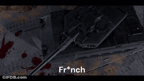 An X-Ray Of A Green Tank With The Word French Written Below It GIF
