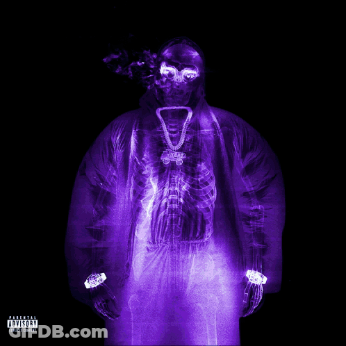 An X-Ray Of A Man Smoking A Cigarette With A Parental Advisory Sticker GIF