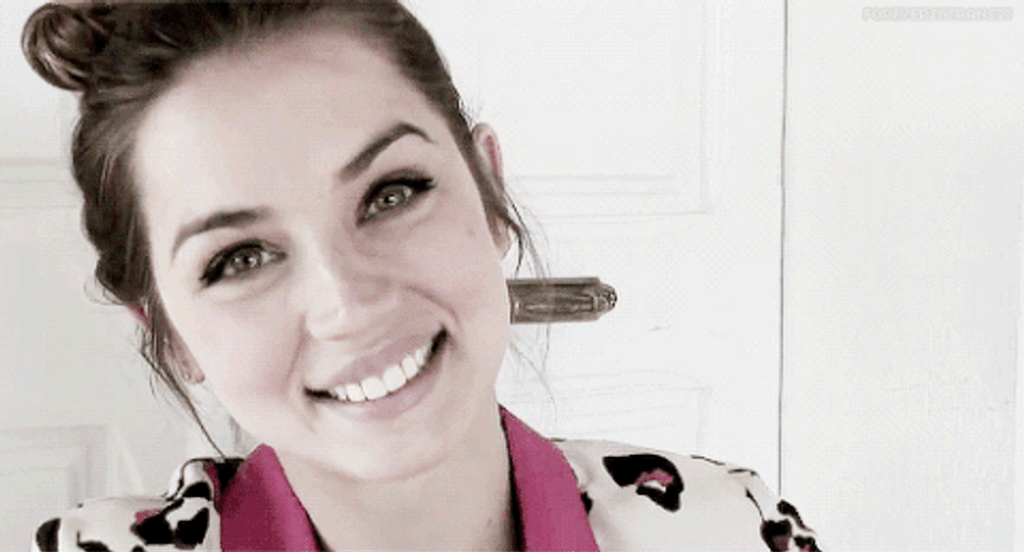 Ana De Armas Morning Pajamas Smile GIF