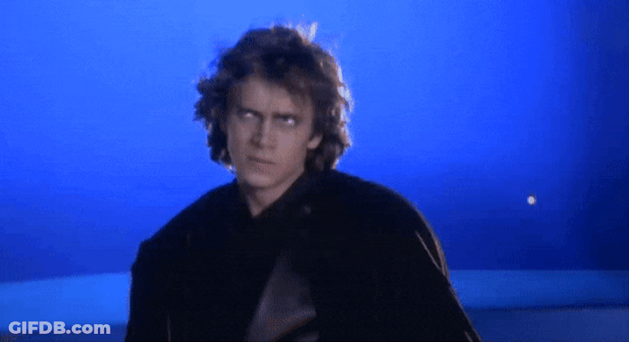 Anakin Skywalker In Blue Background GIF