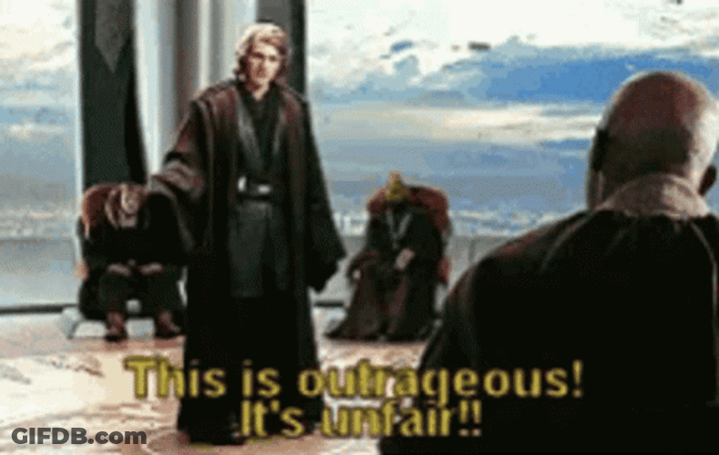 Anakin Skywalker Star Wars It's Unfair GIF