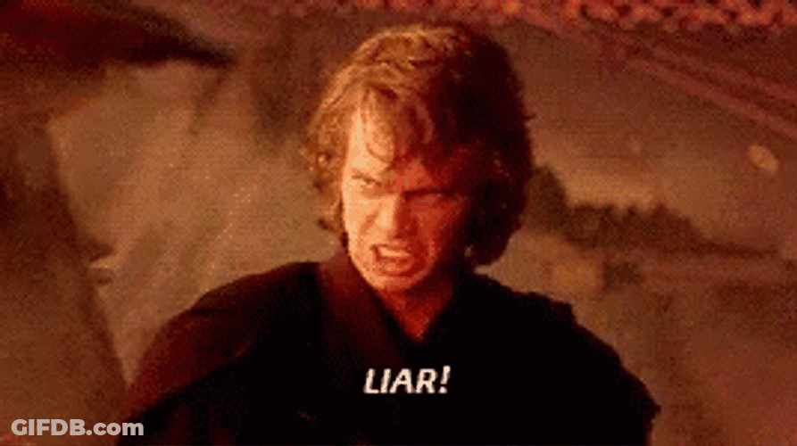 Anakin Skywalker Star Wars Liar GIF