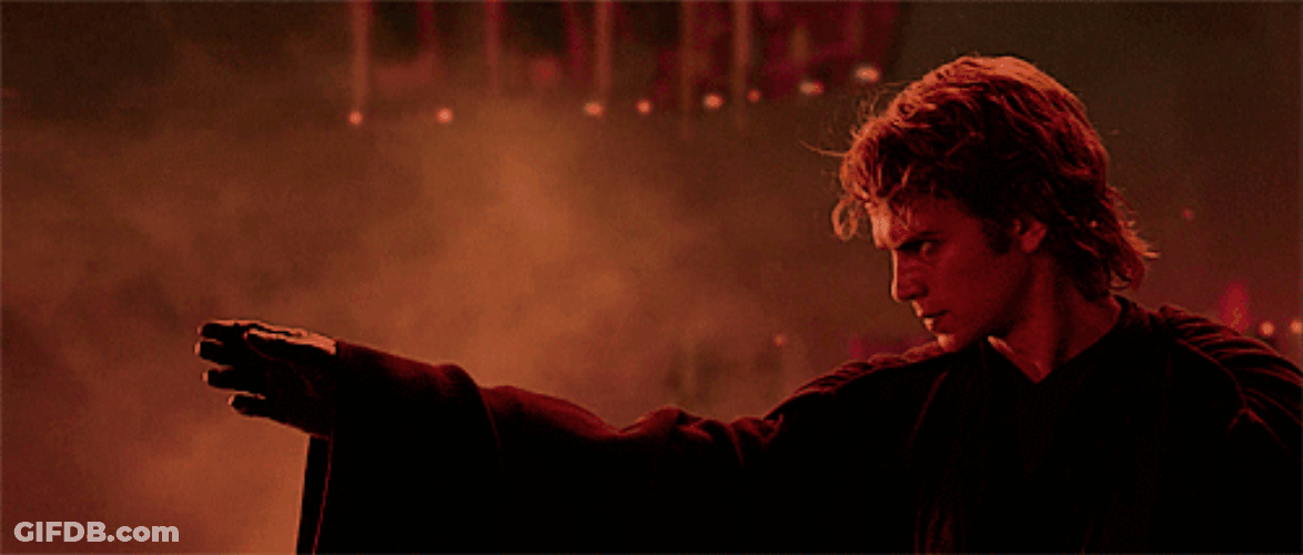 Anakin Skywalker Using Dark Magic GIF