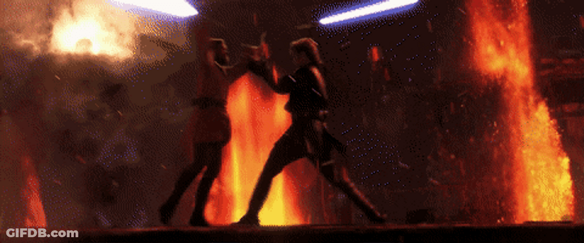 Anakin Skywalker Volcano Fight Scene GIF
