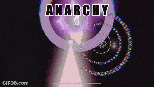 Anarchy Text On Purple And Black GIF