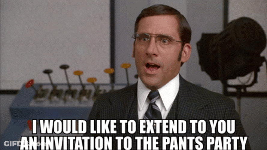 Anchorman Pants Party Invitation GIF