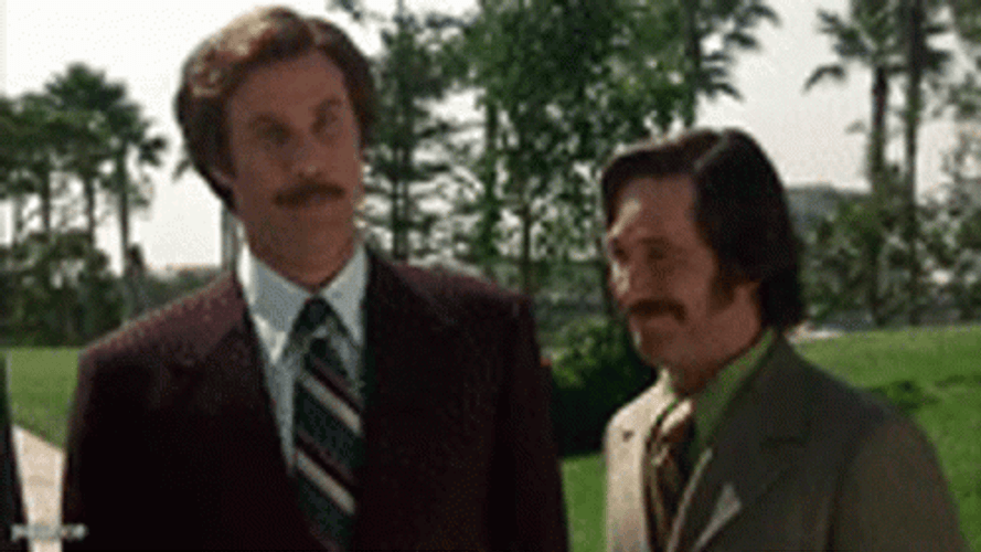 Anchorman Will Ferrell And Paul Rudd At Park GIF