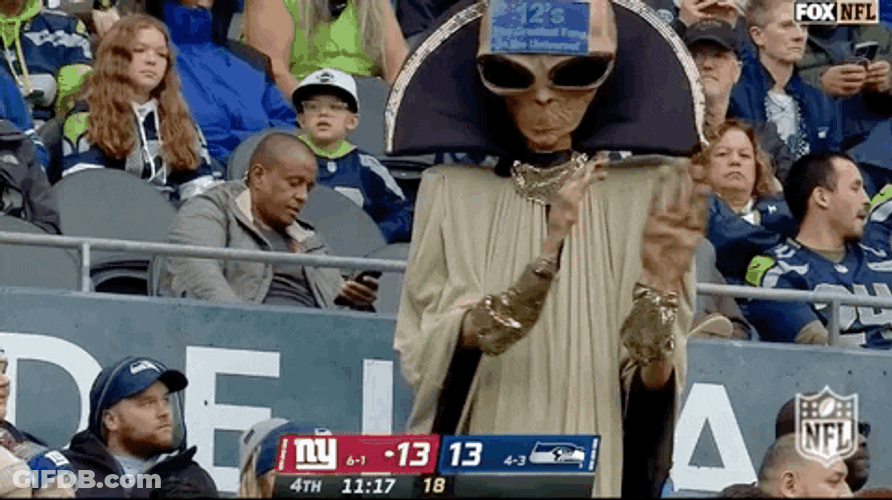 Ancient Alien Mascot Dancing NFL GIF