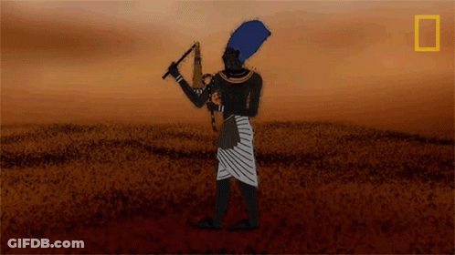 Ancient Egyptian King Holding Spear GIF