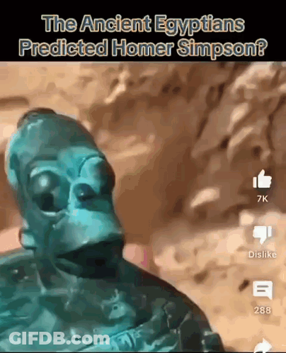 Ancient Egyptians Predicted Homer Simpson Frog Statue GIF