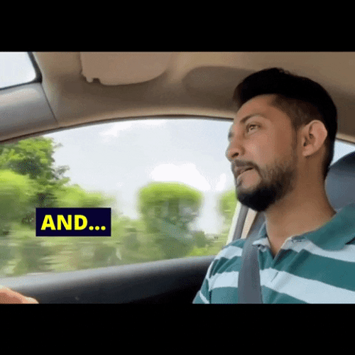 And Serious Man Driving His Car GIF