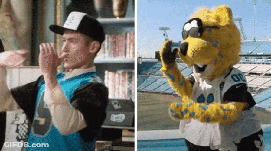 Andre Cisco Jaguars And Mascot Dance Duet GIF