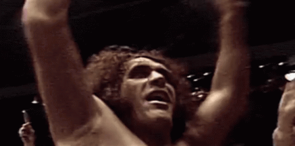 Andre The Giant Cheering On GIF