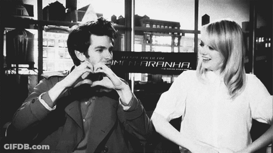Andrew Garfield Emma Stone Hand Hearts GIF