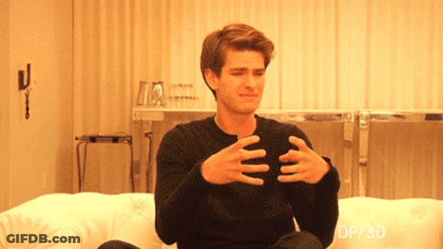 Andrew Garfield Explaining In Tv Interview GIF