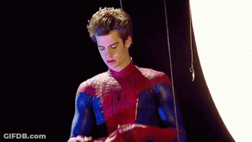 Andrew Garfield Spiderman Wearing Mask GIF