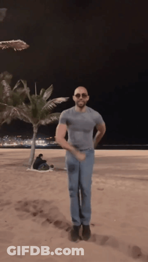 Andrew Tate Dancing On Sand GIF