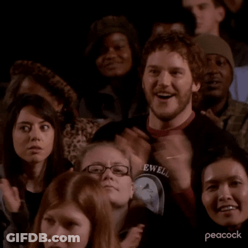 Andy Dwyer Applauding In The Audience GIF