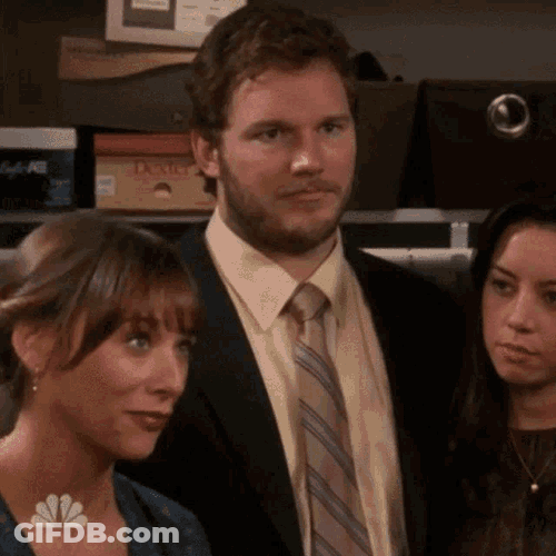 Andy Dwyer Chris Pratt GIF