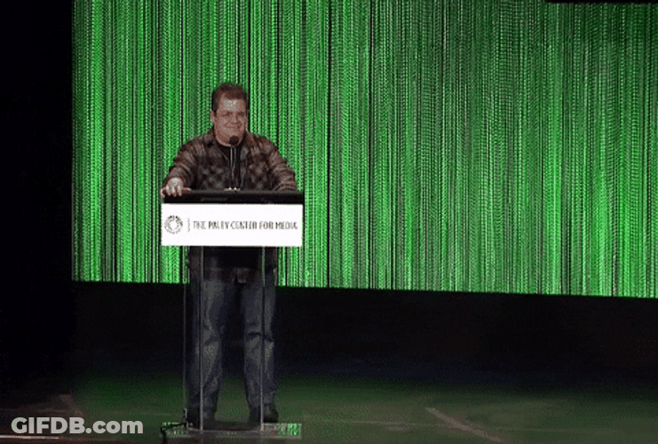 Andy Dwyer Running To The Stage GIF