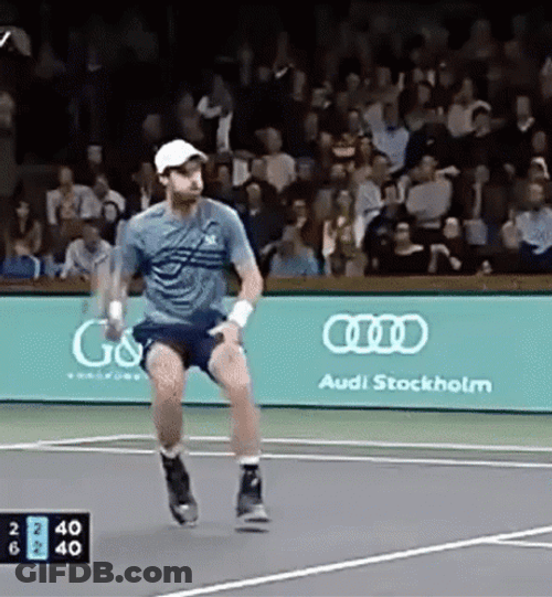 Andy Murray Awkward Hit GIF