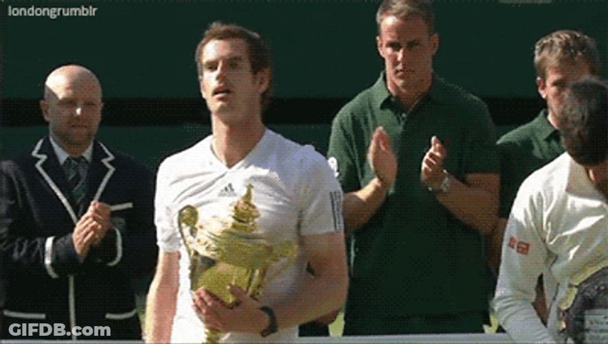 Andy Murray Hugging A Trophy GIF