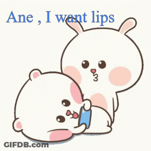 Ane I Want Lips Tuagom Puffy Bear GIF