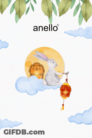 Anello Ad Rabbit Holding Lantern In Front Of Moon GIF