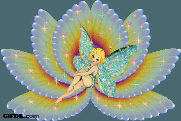 Angel And Her Colorful Wings GIF