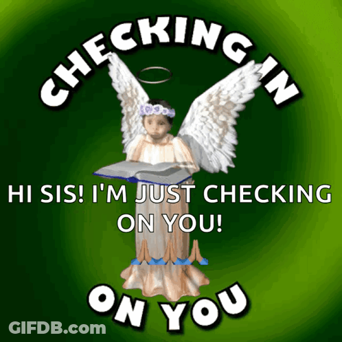 Angel Checking In Green Background GIF