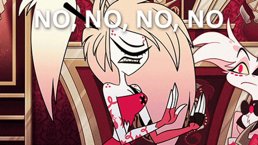 Angel Dust No Uuuh Nevermind Let's Go GIF