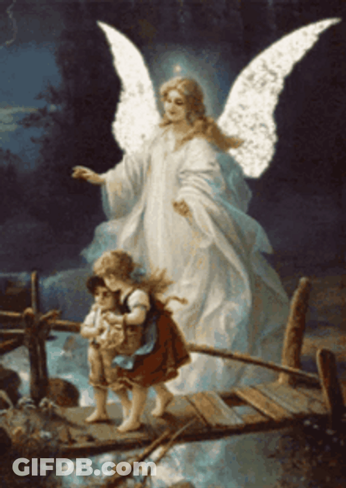Angel Guiding Two Children GIF