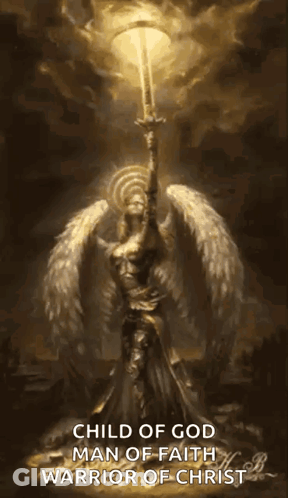 Angel Holding Sword Child Of God Man Of Faith Warrior Of Christ GIF