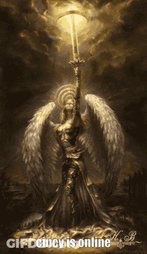 Angel Holding Sword Cincy Is Online GIF